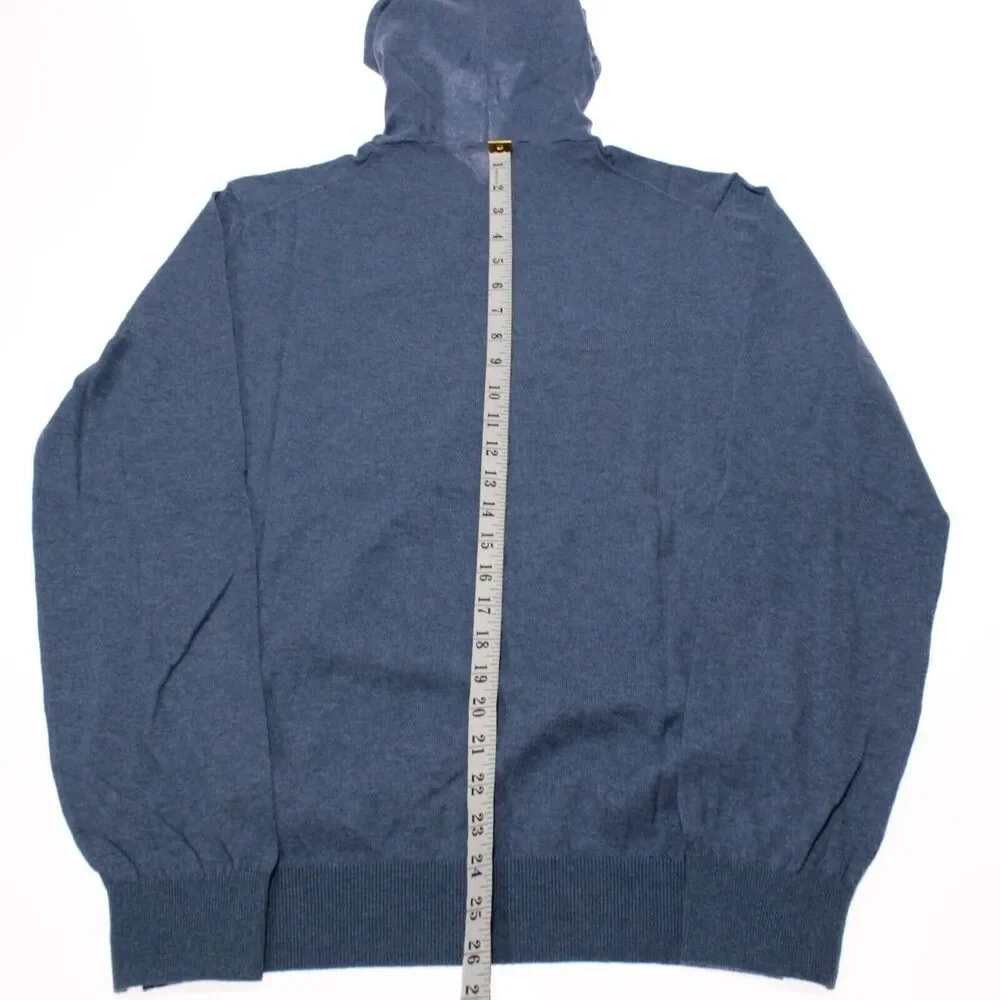 Luciano Barbera NWT Hooded Sweater Size 54 US XL in Blue 100% Cotton - Picture 6 of 8